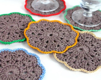 Crochet coasters Drink coasters Lace coasters Autumn gift for hostess Gift for women gift Rustic wedding Bridal shower gift for bride Gift