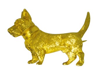 Gold Dog Brooch