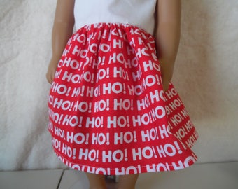 White and Red HOHO dress for American Girl dolls, Springfield dolls