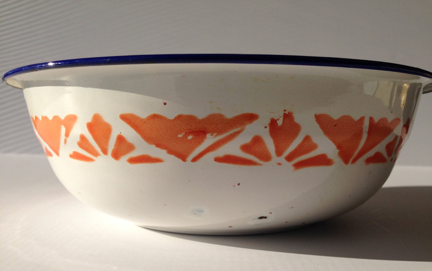 Yamata Dish Large Vintage Metal Floral Enamel Bowl Mixing Bowl ... Yamata Dish Large Vintage Metal Floral Enamel Bowl Mixing Bowl ...