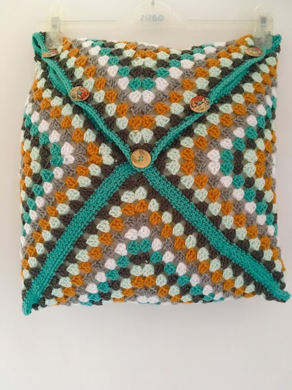 Granny Square Diagonal Crochet Cushion Cover