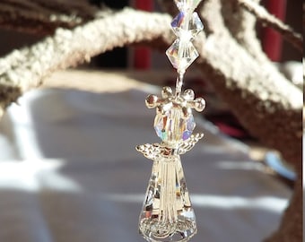 Swarovski Crystal Guardian Angel Christmas Tree Decoration/Sun Catcher