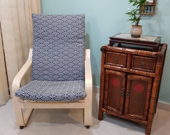 Best Seller | IKEA Poang Chair Cushion Cover - Japanese Wave Print