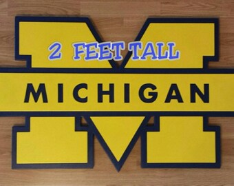MICHIGAN WOLVERINES.....2 feet tall and 3 1/2 feet wide