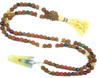 Nine Planets Navgraha Healing Heart Chakra Mala Beads Yoga Reiki Pendent Necklace -Empowers Good Effects of All Planets