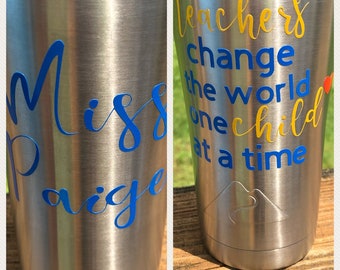 Teacher tumbler, personalized teacher gift, personalized teacher tumbler, teacher appreciation gift, personalized tumbler