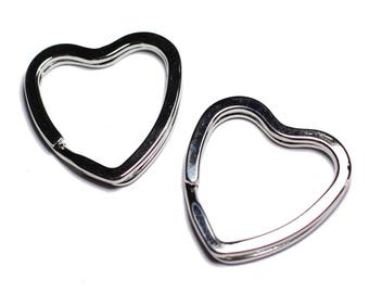 4pc - silver Metal key rings quality 33mm - 8741140005129 hearts
