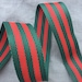 1.5" Striped Webbing Red Green Webbing, Bag Strap Webbing, Christmas Red Green webbing
