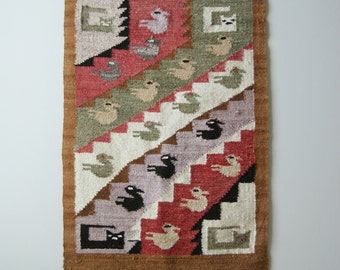 Cat & Bird Peruvian Weaving/Wall Hanging