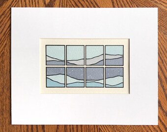 Blue Squares II, (horizontal)