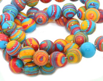 10 06mm multicolor dyed agate beads