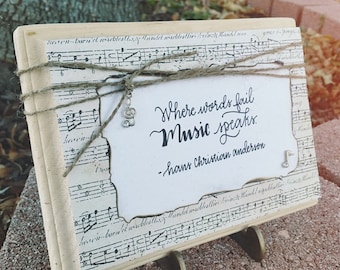 Where Words Fail Music Speaks Wooden Block