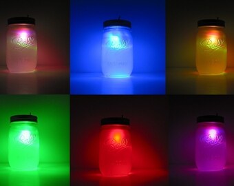 Color Changing Rainbow Mason Jar Night Light