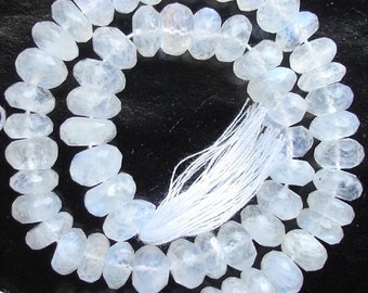 9-10mm, 1/2 Strand,Superb Quality BLUE FLASHY RAINBOW Moonstone Faceted Rondells,Larger size,Amazing
