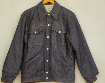 Vintage 70s Men's Sherpa Lined Denim Jacket By Swingster/Retro/Hippie
