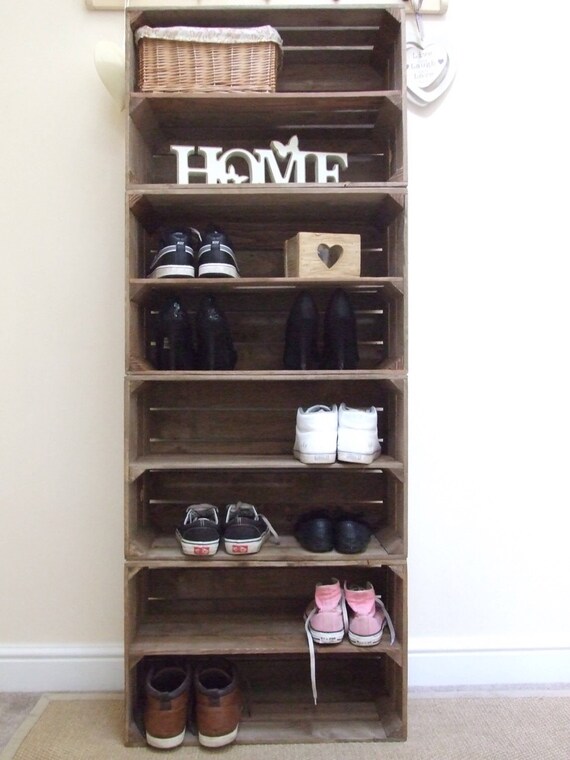 Rustic Vintage Style WOODEN SHOE RACK New Handmade Apple Crate Shoe Rack Shabby Chic Rustic Vintage Style WOODEN SHOE RACK New Handmade Apple Crate Shoe Rack Shabby Chic