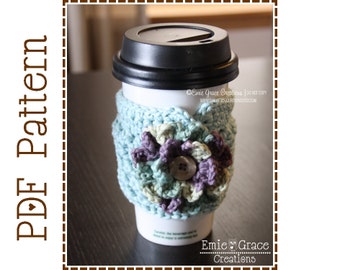 Cup Sleeve Crochet Pattern, Coffee Cozy, ADDISON - pdf 705