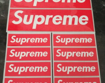 Supreme Stickers Red Block x 10 Mixed Size