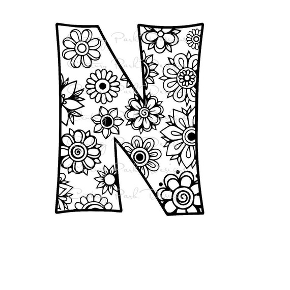 Letter N Alphabet Flowers SVG / JPEG / PNG /pdf / use with