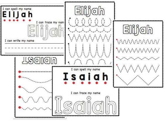 custom preschool name recognition and writing practice