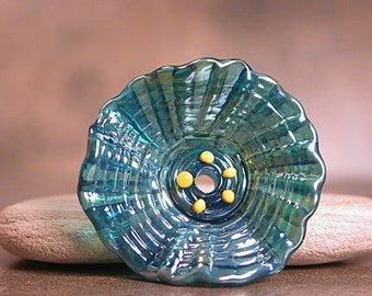 Lampwork Flower Bead, Glass Flower Focal Bead, Sculptural Flower, Art Glass Flower, Divine Spark Designs, SRA