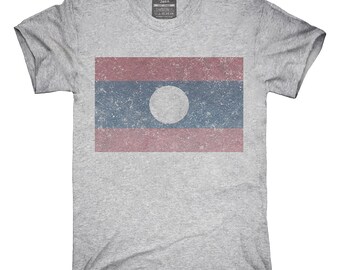 Retro Vintage Laos Flag T-Shirt, Hoodie, Tank Top, Gifts