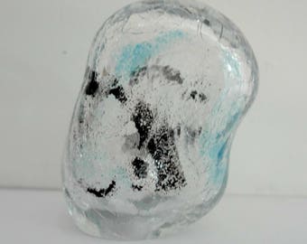 Sculptural glass vessel based on the destruction of nature