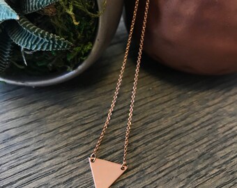 Rose Gold Triangle Necklace