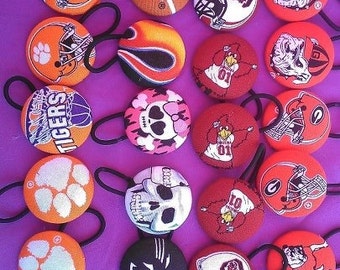 Cute covered button ponytail holder