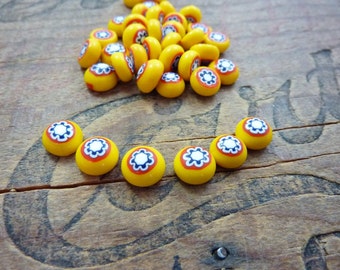 Cabochon Vintage Venetian Millefiori Small Glass Cabochon (6) ET114-2