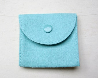 Small faux suede pouch with snap closure - now in 4 colors