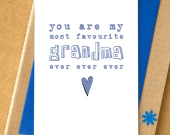 Favourite Grandma Ever Ever Ever Card - Mother's Day Card - birthday card for grandma - grandmother card - granny card - nanny card
