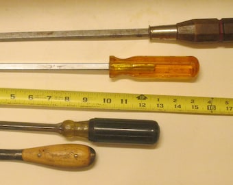 Screwdrivers HEAVY DUTY / Proto, 19 " / Vaco 15 " / Irwin 9 " / 4 Vintage Tools/ Craft Supplies/ Home Improvement/Hobby / Gift for Dad