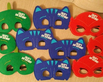 Ready to ship! PJ Mask Birthday Party Favors! Pick Any Mixture of Characters! Felt Masks!
