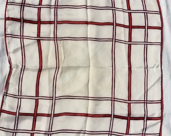 Vintage Window pane pattern scarf red white and blue
