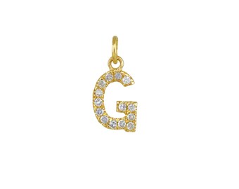 14k Yellow Gold initial Charms E14YC236