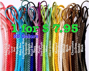 7" Long Leather Braided Pacifier Clip, Boho Leather Pacifier Clip ~ Soother Clip, Binky Clip, Dummy Clip, Paci Clip, Universal Pacifier Clip