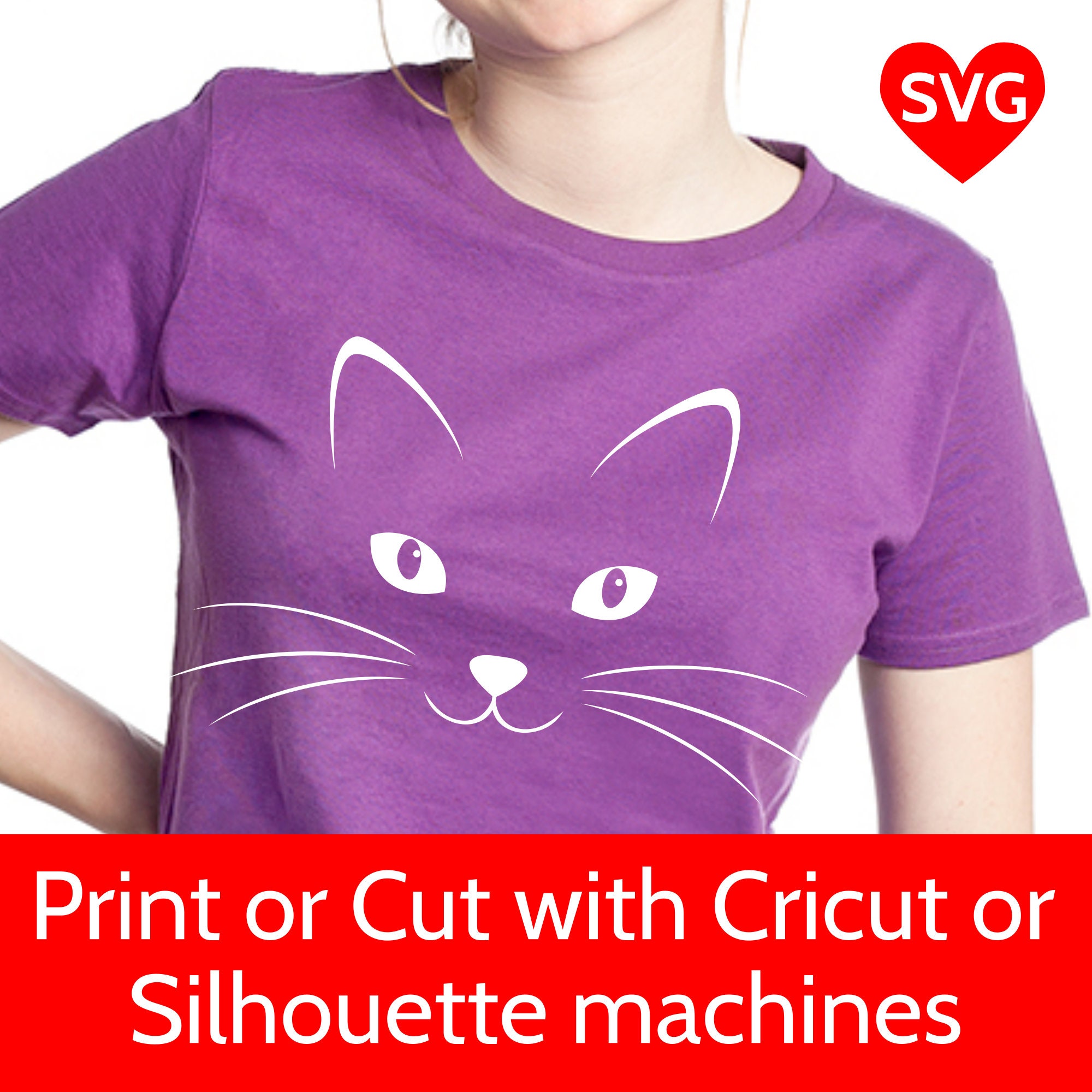 Download Cat Face SVG File for Cricut and Silhouette, Cute Kitty ...