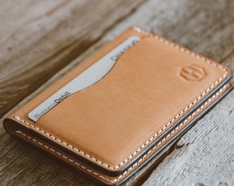 Genuine High Quality Bifold Veg Tan Leather 5 Pocket Credit Card Wallet, Leather Men's Wallet, Gift For Dad