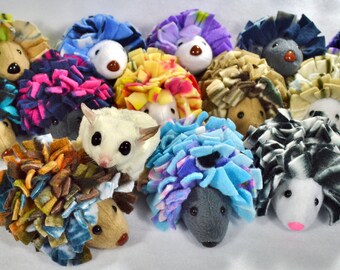 Custom Design Your Own Fleece Snuggle Buddy Hedgehog for Sugar Gliders and other Small Pets. Stuffed Bonding Therapy Toy
