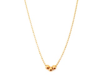 Belle Chain Necklace: Gold Silver Chain Petite Balls Circle Spheres Almost Choker | Anti-tarnish Delicate Jewelry Thin Chain Affordable Gift