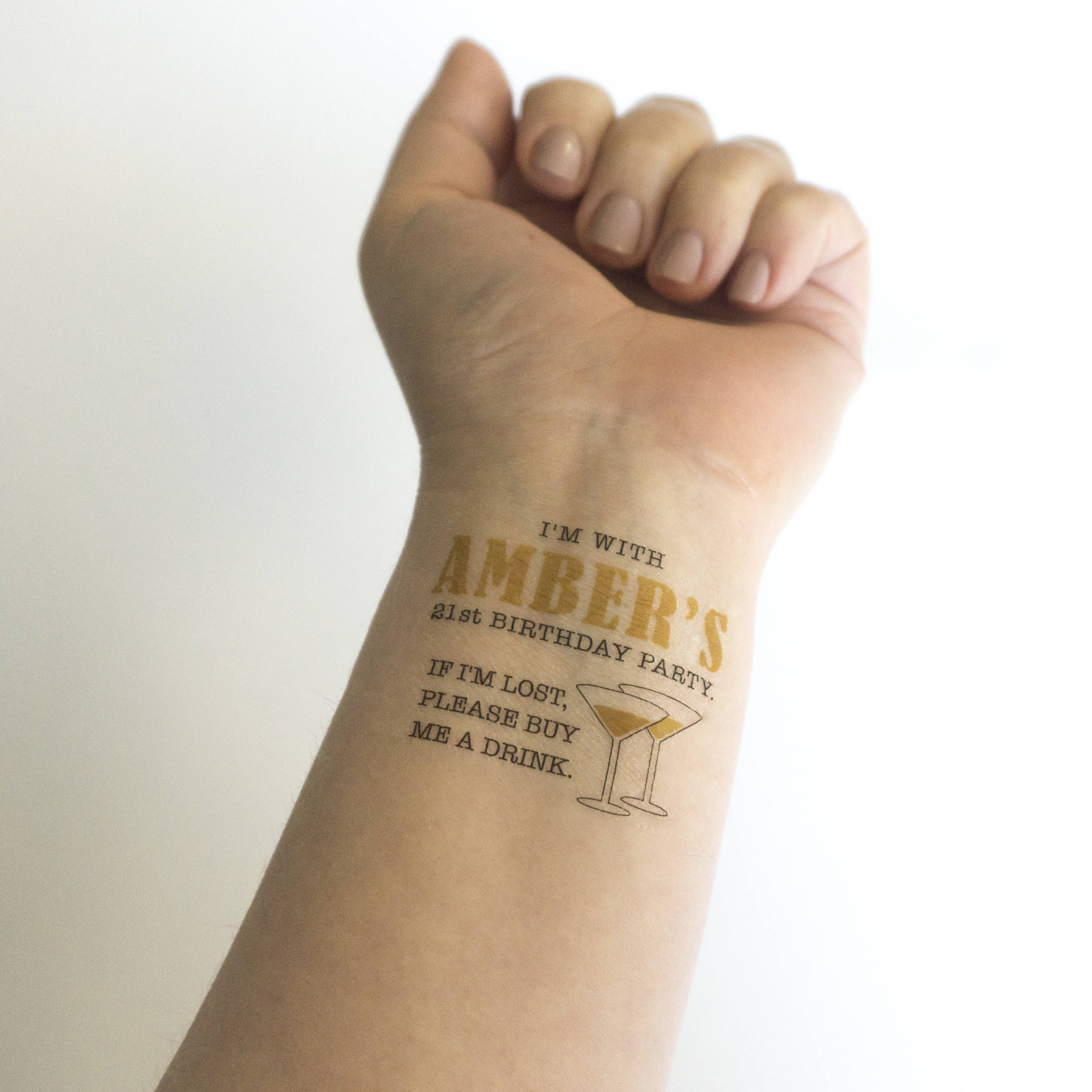 Gold 21st Birthday Tattoo If I m Lost Buy Me A Drink