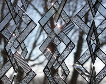 Stained Glass Suncatcher-Stained Glass Mobile-Clear Glass Suncatcher-