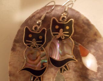 Alpaca Mexico Cute Cat Dangle Earrings