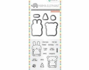 Mama Elephant Cut and Stamp Set by Hampton Art ~Dos Amigos~