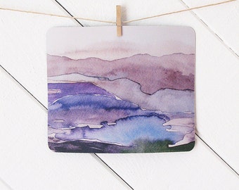 mousepad / Mouse Pad / Mat - Watercolor Purple Violet Landscape