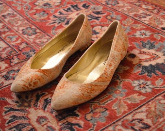 vintage VELVET pointed toe FLATS 7.5 8 made in ITALY