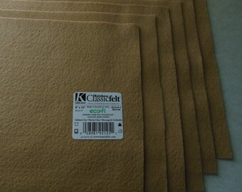 KUNIN Rainbow Classic Felt Six 9x12 Sheets Cashmere Tan
