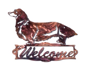 Long-Haired Dachshund Welcome Sign - CAN BE CUSTOMIZED!