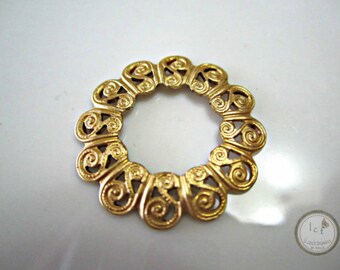 Raw Brass Filigree Ring Brass Jewelry Making Ring Brass Vintage Look Filigree Findings Ring Raw Brass Ring 21mm (1 pc) 4V7